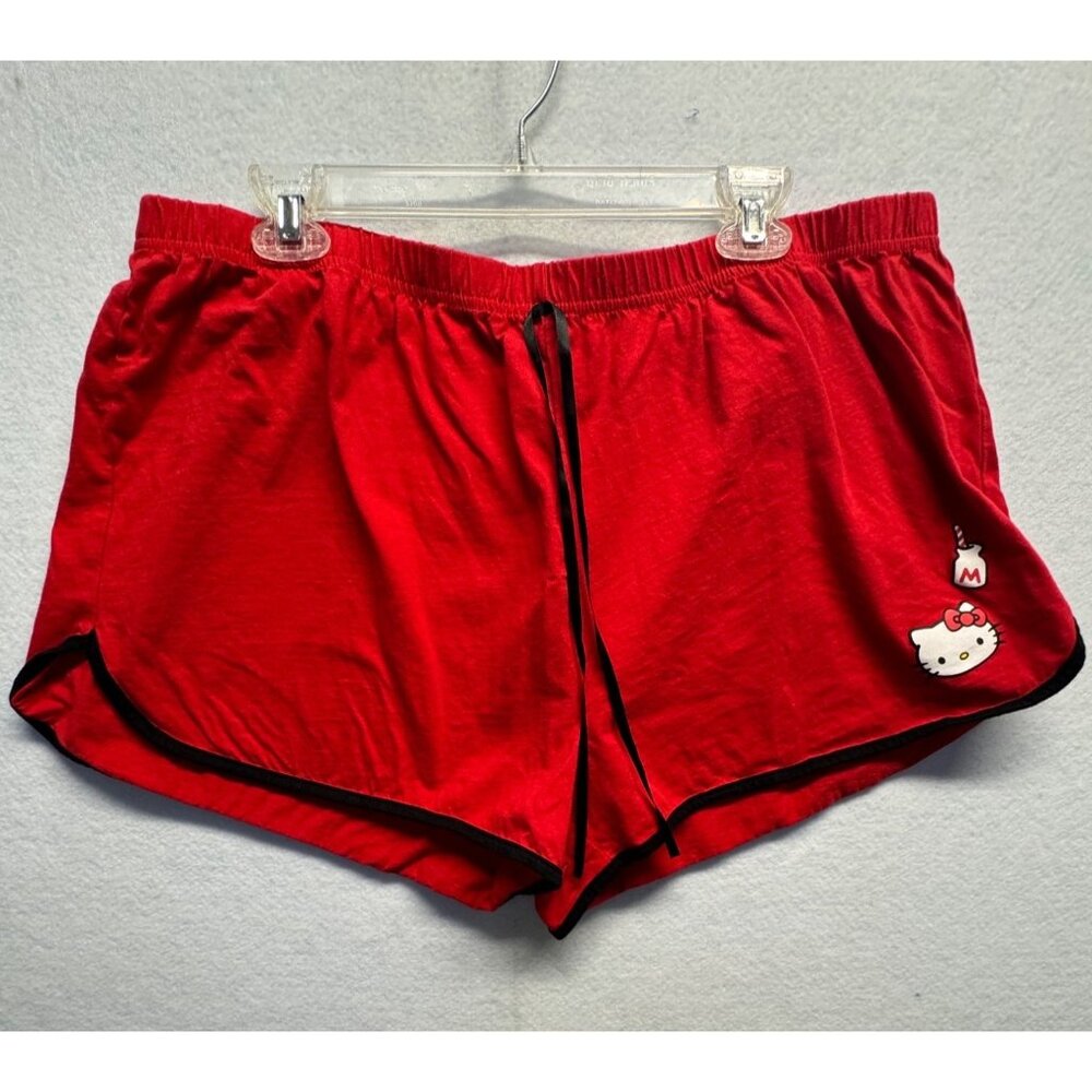 Red Hello Kitty Womens Lounge Shorts Size 5XL By Shein